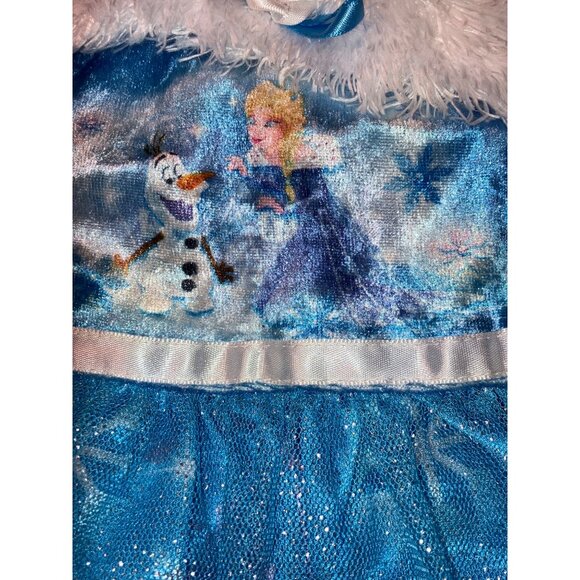 Frozen Elsa Olaf Nightgown Dress 12M Flame Resistant Blue Sparkle - Picture 2 of 5